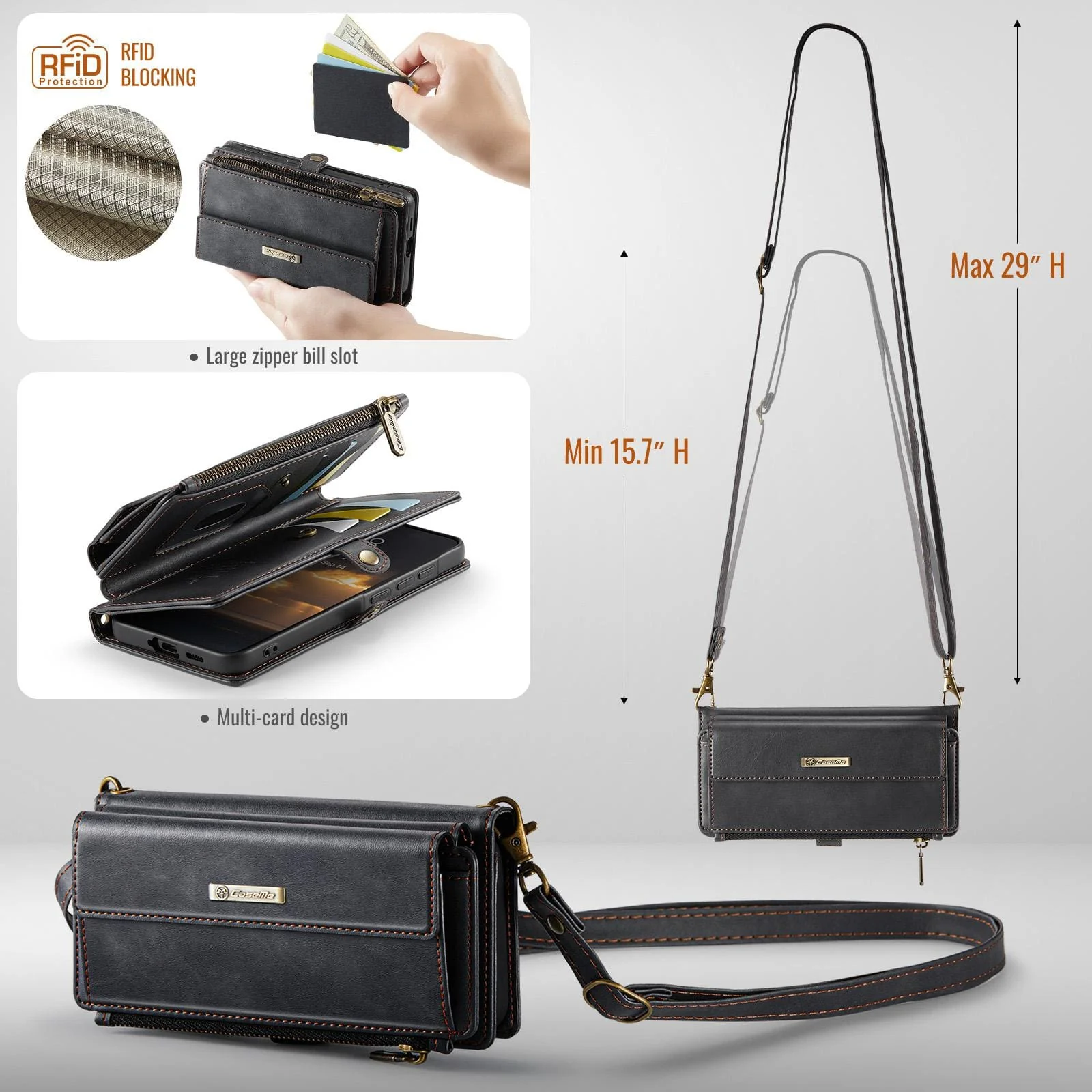 Samsung Galaxy A57 CaseMe C39 Series Premium Wallet – RFID Protection & Strap - Image 7