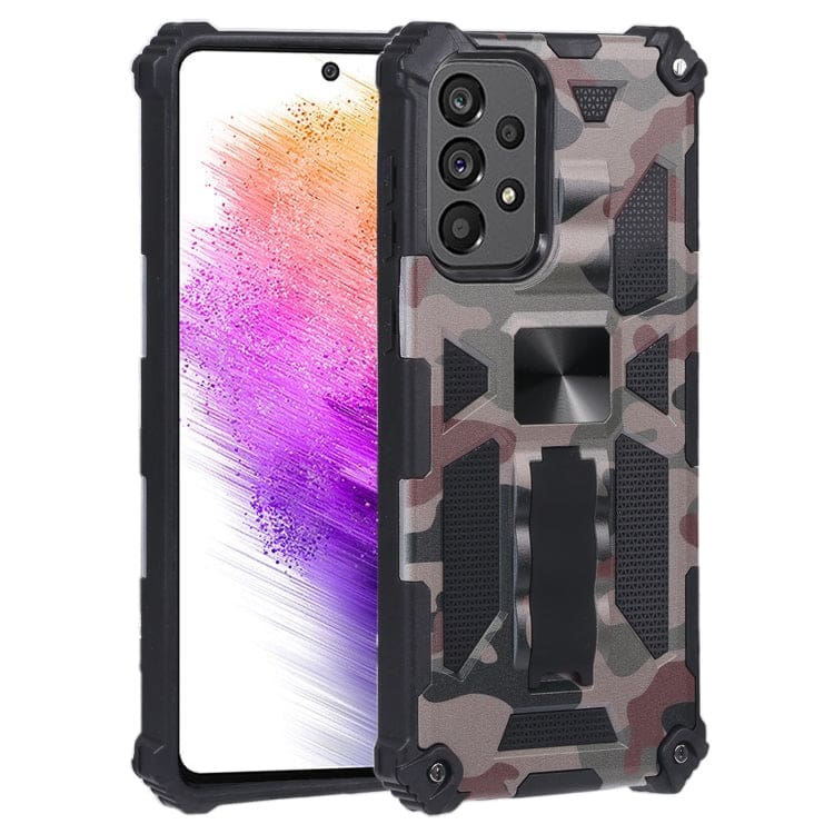 Samsung Galaxy A73 5G - Shockproof Camo Folding Stand Rugged Cover, Fold Away Stand