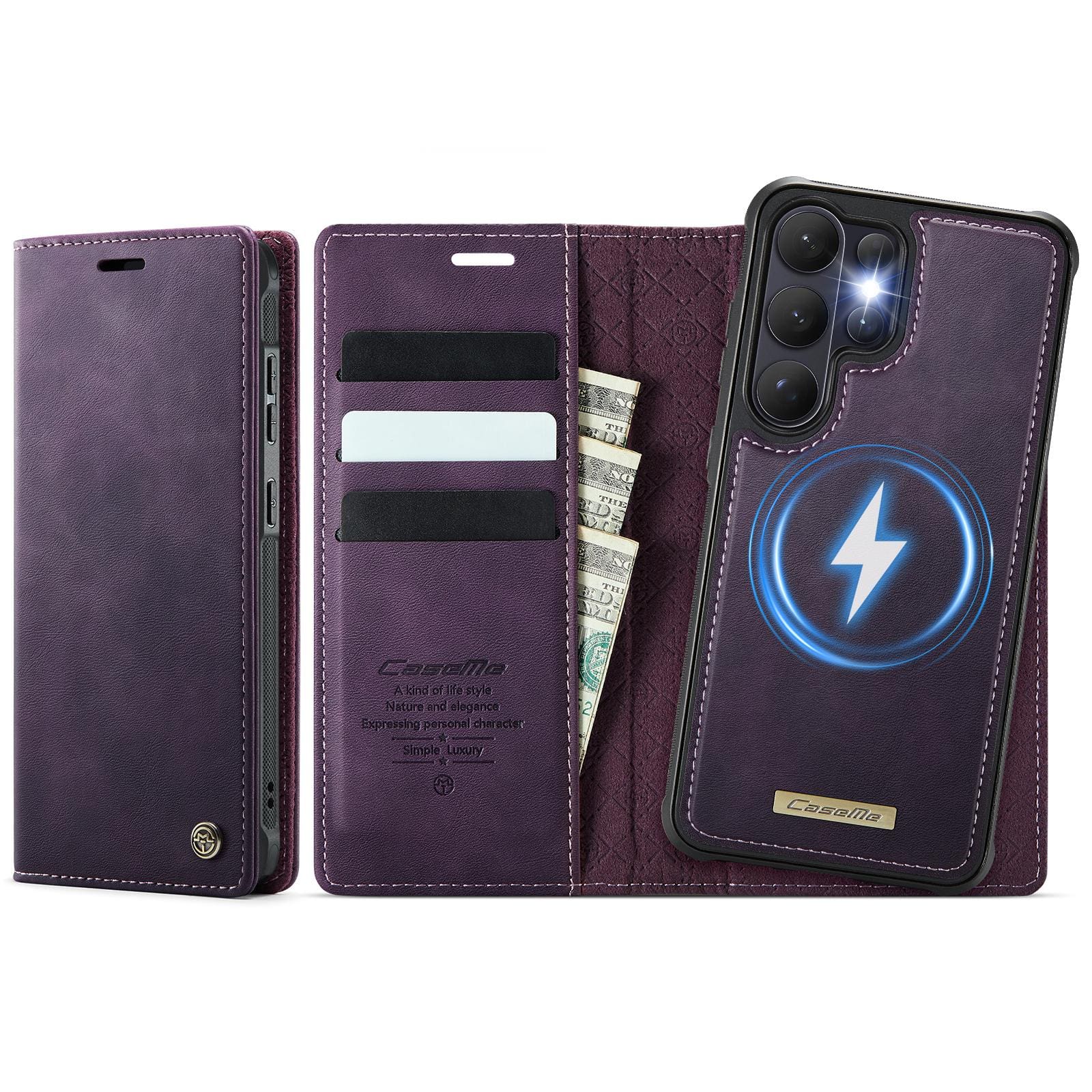 Samsung Galaxy S26 Ultra CaseMe C49 Detachable Flip Cover, RFID Protection, Card Holder - Image 12