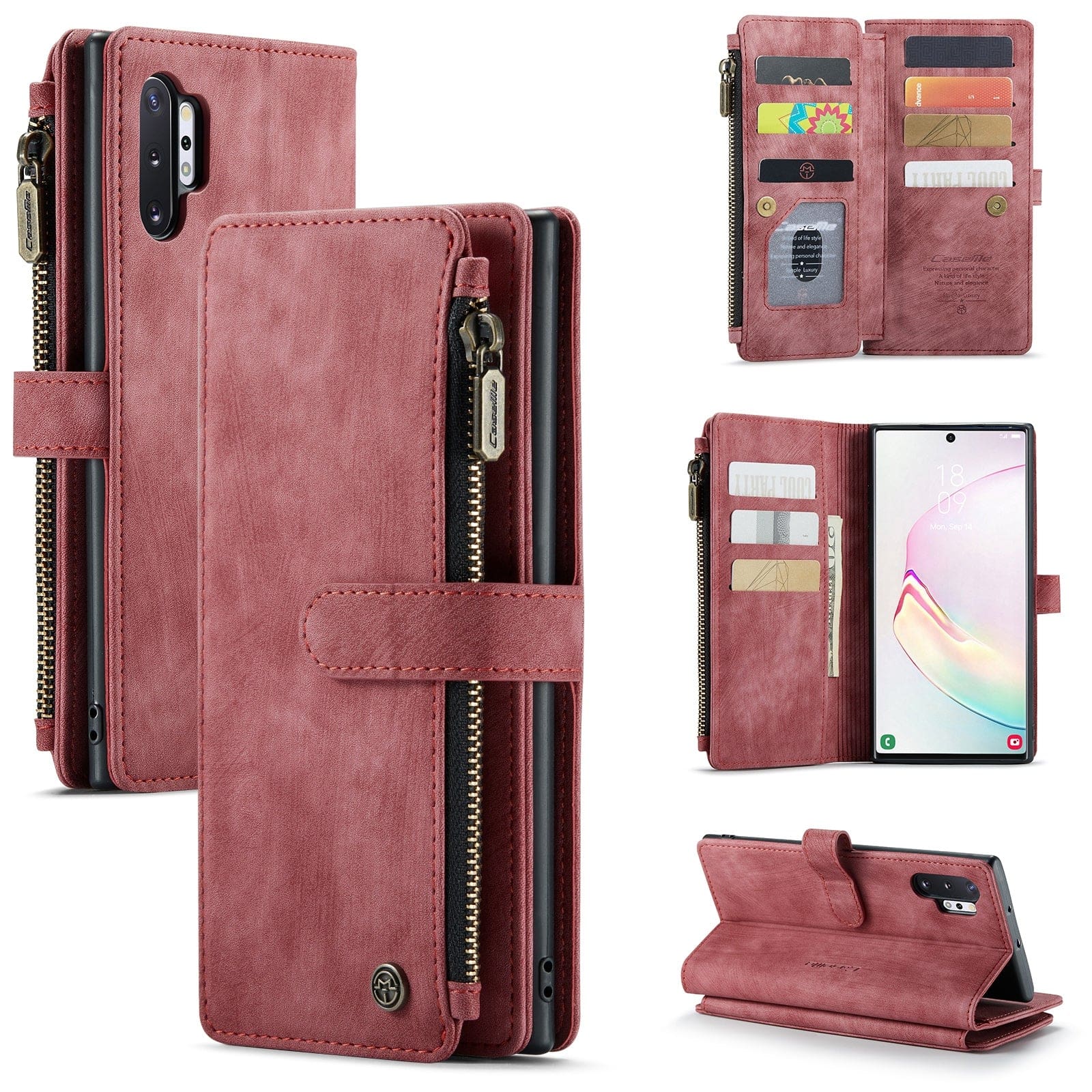 Samsung Galaxy Note 10+ CaseMe C30 Multifunction Wallet, Zip Pocket, 7 Card Slots - Image 9