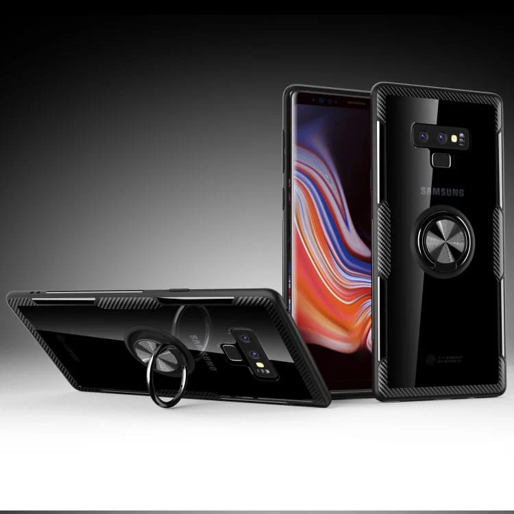 Samsung Galaxy Note 9 Acrylic Clear Rear Cover with Ring Grip, Stand