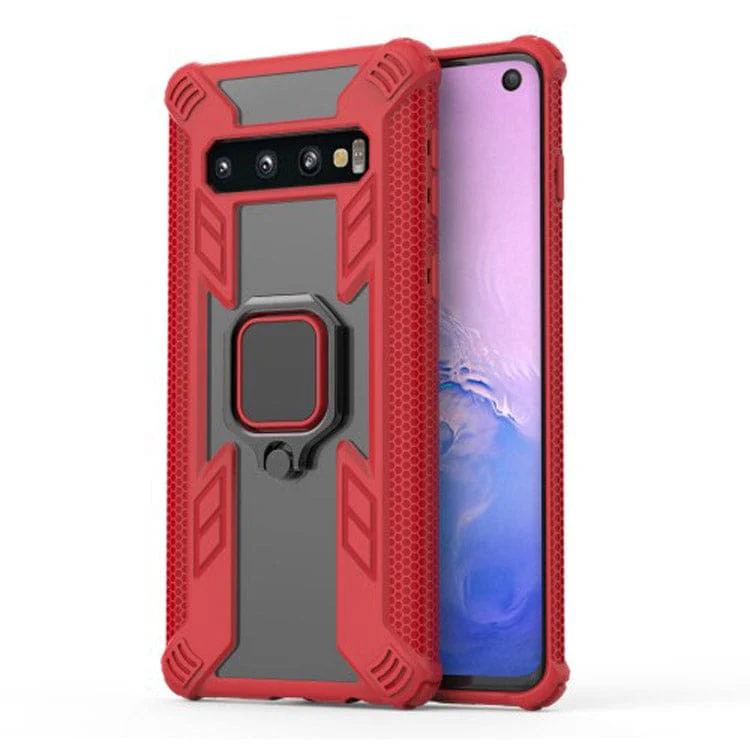 Samsung Galaxy S10 TPU + Transparent Cover with Ring/Stand