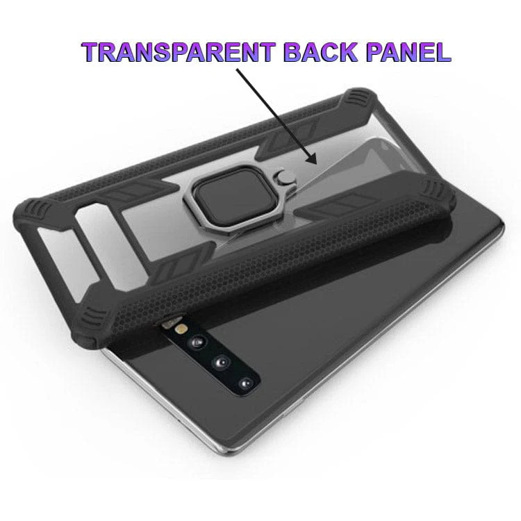 Samsung Galaxy S10 TPU + Transparent Cover with Ring/Stand - Image 4