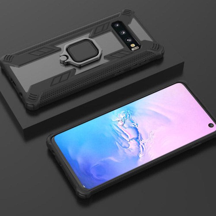 Samsung Galaxy S10 TPU + Transparent Cover with Ring/Stand - Image 6
