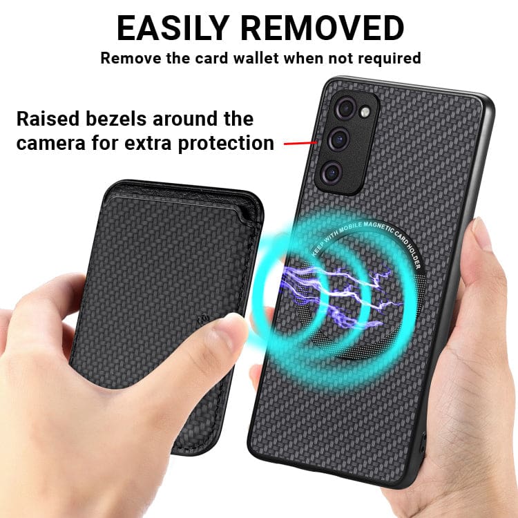 Samsung Galaxy S20+ Carbon Magsafe Cover with Removable Card Wallet - Image 5