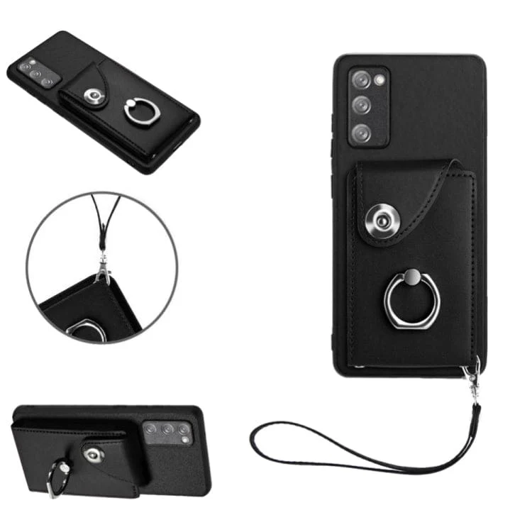 Samsung Galaxy S20 FE Rear 8 Card Wallet Cover with Ring/Stand