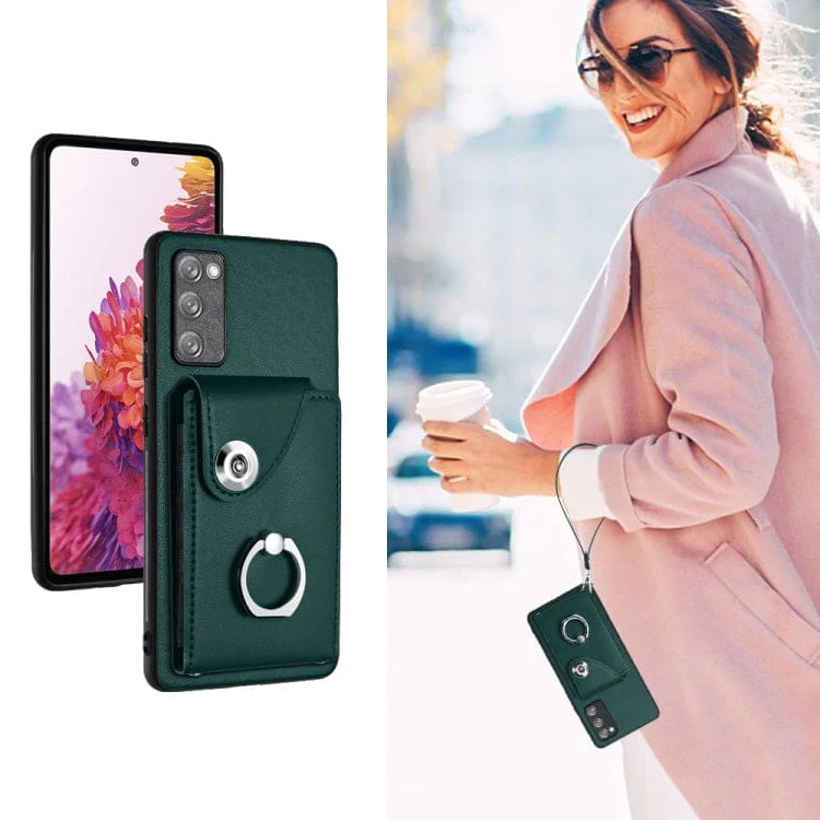 Samsung Galaxy S20 FE Rear 8 Card Wallet Cover with Ring/Stand - Image 6