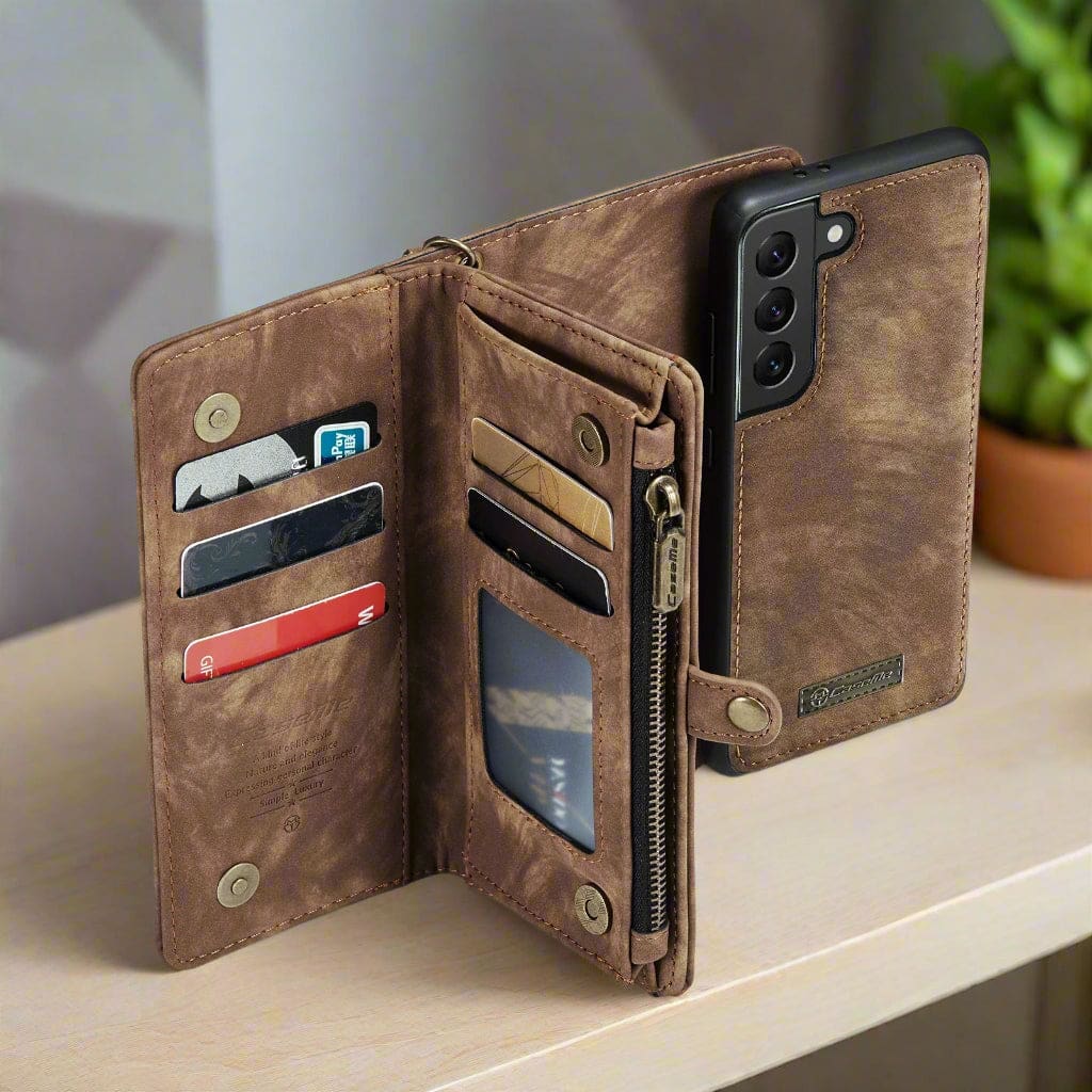 Samsung Galaxy S21+ 5G CaseMe 008 2-In-1 Wallet with Detachable Cover, 8 Card Slots + Zip Pocket - Image 7