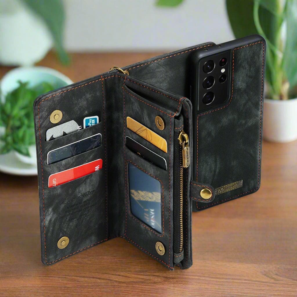 Samsung Galaxy S21 Ultra 5G CaseMe 008 2-In-1 Wallet with Detachable Cover, 8 Card Slots + Zip Pocket - Image 8