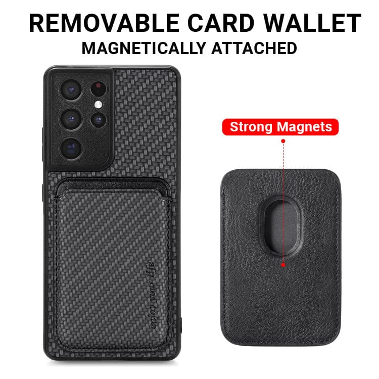 Samsung Galaxy S21 Ultra Carbon Magsafe Cover with Removable Card Wallet - Image 4
