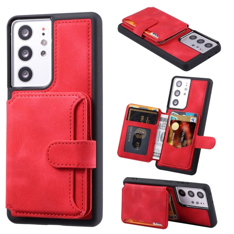 Samsung Galaxy S21 Ultra Deluxe Rear 5 Card Wallet Cover