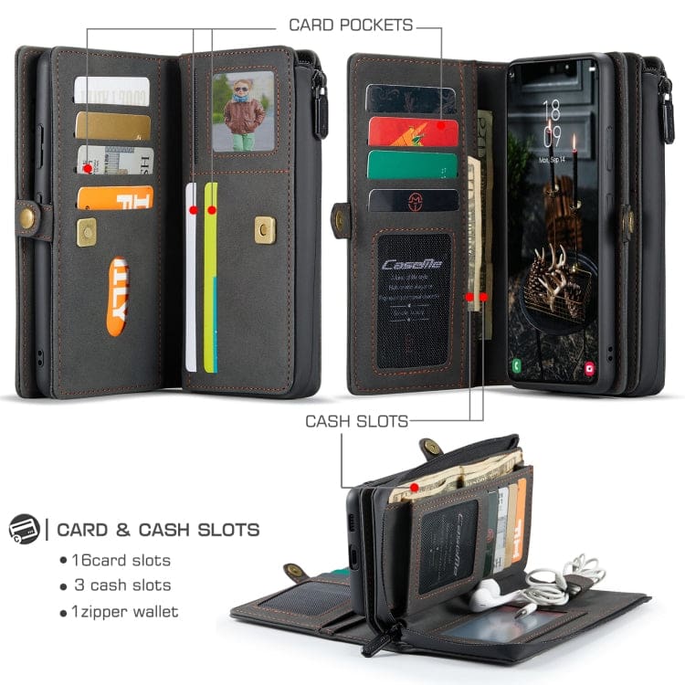 Samsung Galaxy S22+ 5G CaseMe 018 Detachable Wallet, 16 Card Slots, 2in1 Design - Image 4