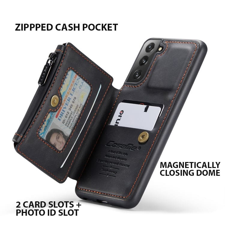 Samsung Galaxy S22 - CaseMe C20 Rear Zip Wallet Cover, Card Slots, RFID Blocking - Image 5