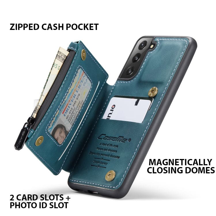 Samsung Galaxy S22+ - CaseMe C20 Rear Zip Wallet Cover, Card Slots, RFID Blocking - Image 5