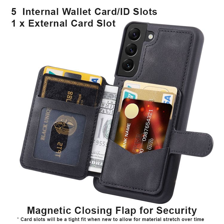 Samsung Galaxy S22+ Deluxe Rear 5 Card Wallet Cover - Image 2