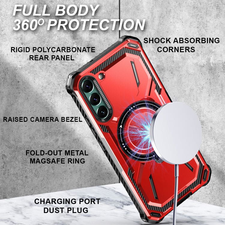 Samsung Galaxy S22+ Hybrid 2 Piece Rugged Magsafe Ring Protective Cover - Image 2