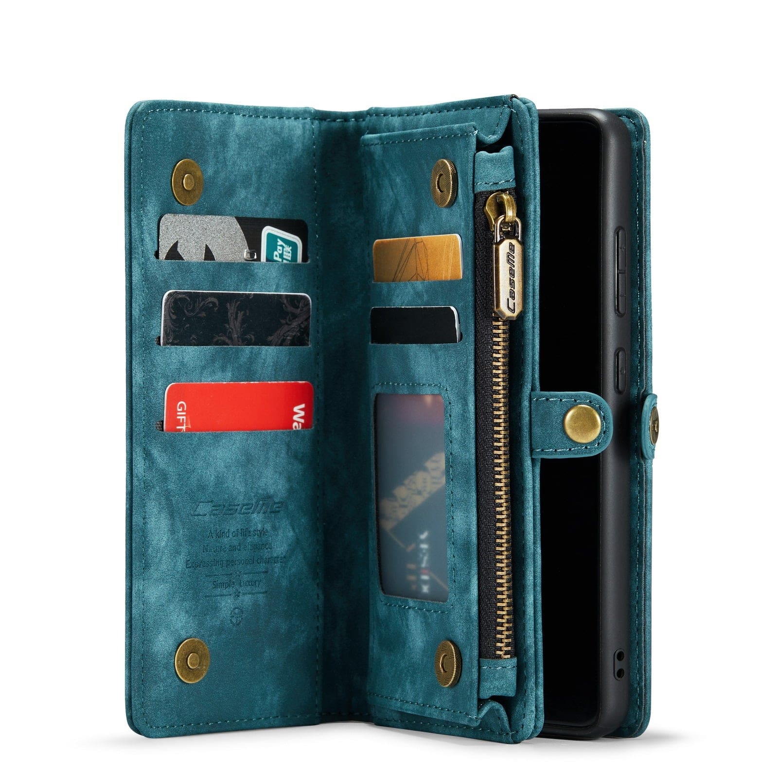 Samsung Galaxy S22+ CaseMe 008 2-In-1 Wallet with Detachable Cover, 8 Card Slots + Zip Pocket - Image 5