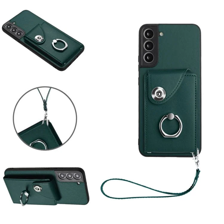 Samsung Galaxy S22+ Rear 8 Card Wallet Cover with Ring/Stand