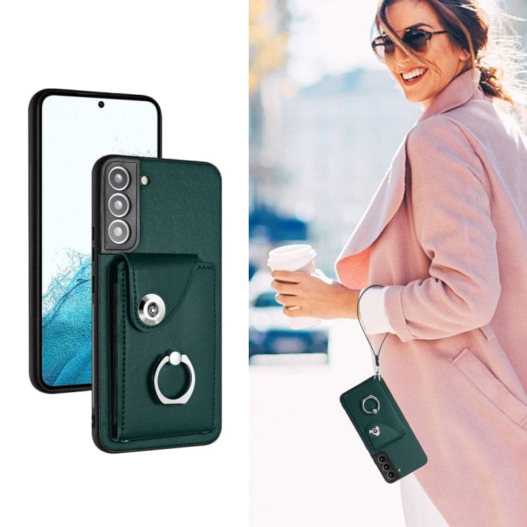 Samsung Galaxy S22+ Rear 8 Card Wallet Cover with Ring/Stand - Image 5