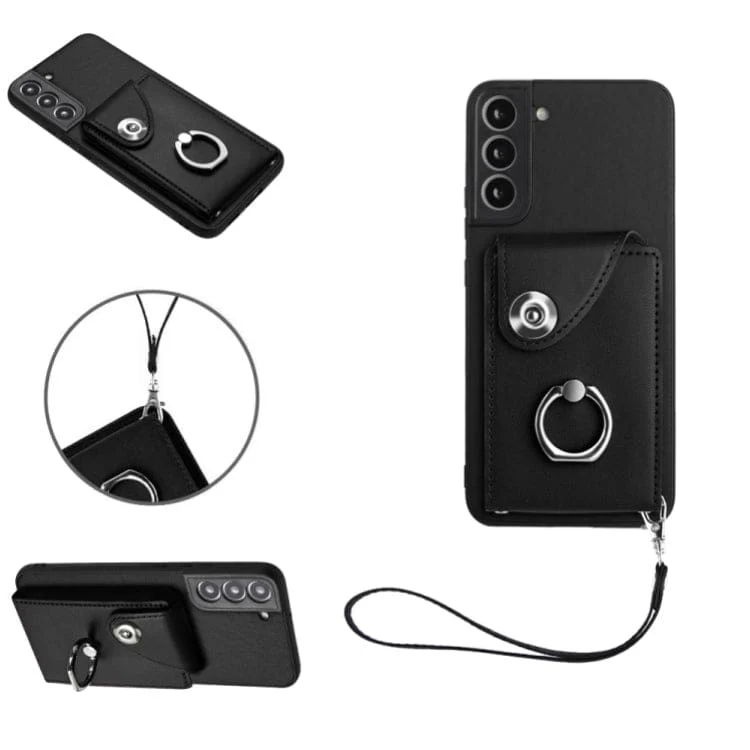 Samsung Galaxy S22+ Rear 8 Card Wallet Cover with Ring/Stand - Image 6
