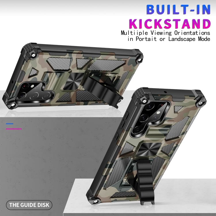 Samsung Galaxy S22 Shockproof Camo Folding Stand Rugged Cover - Image 4