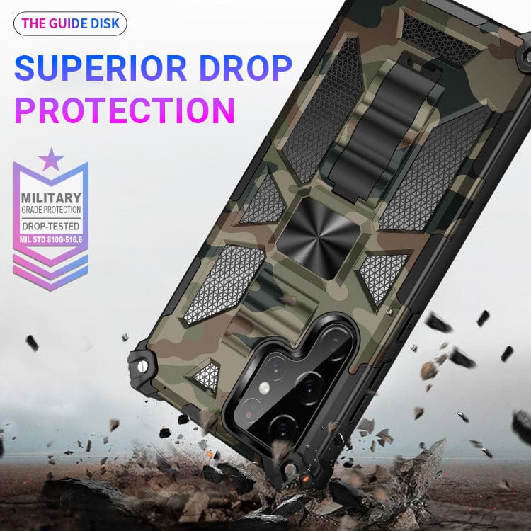 Samsung Galaxy S22+ Shockproof Camo Folding Stand Rugged Cover - Image 2