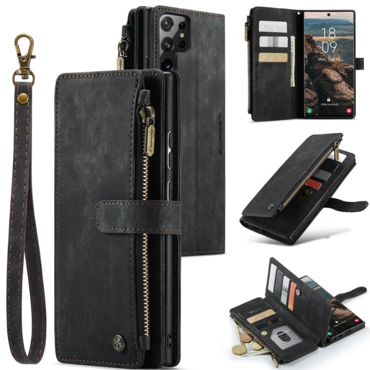 Samsung Galaxy S22 Ultra 5G CaseMe C30 Multifunction Wallet, Zip Pocket, 7 Card Slots - Image 8