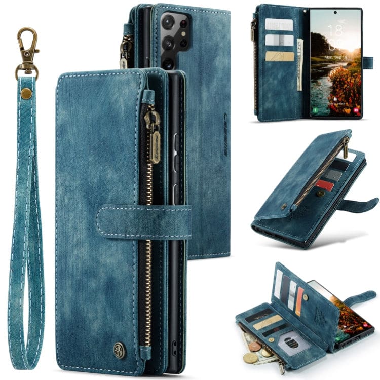 Samsung Galaxy S22 Ultra 5G CaseMe C30 Multifunction Wallet, Zip Pocket, 7 Card Slots - Image 9