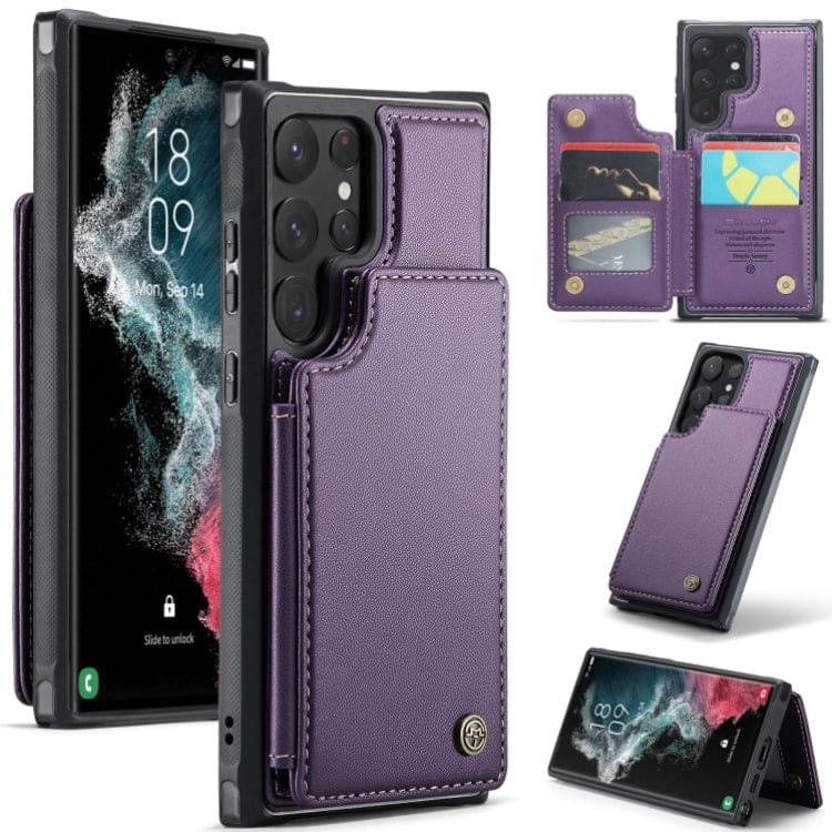 Samsung Galaxy S22 Ultra CaseMe C22 Rear Wallet Cover with Card Slots - Image 10