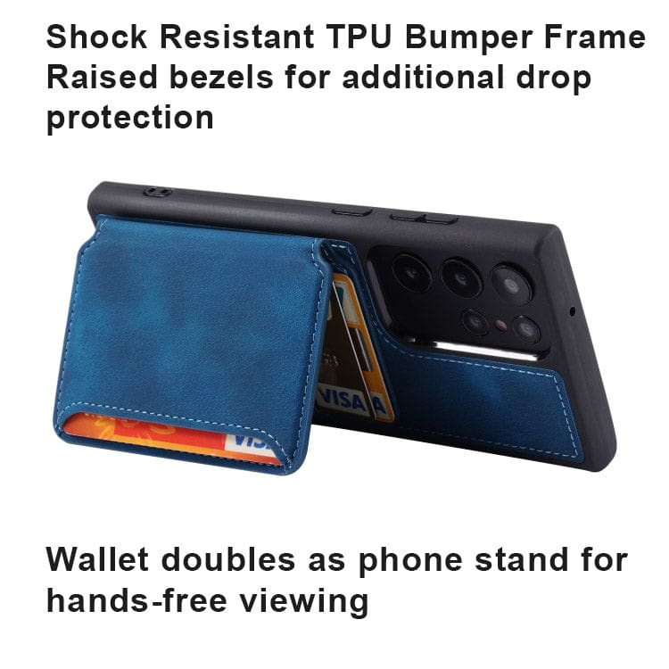 Samsung Galaxy S22 Ultra Deluxe Rear 5 Card Wallet Cover - Image 3