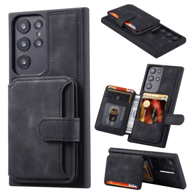 Samsung Galaxy S22 Ultra Deluxe Rear 5 Card Wallet Cover - Image 5