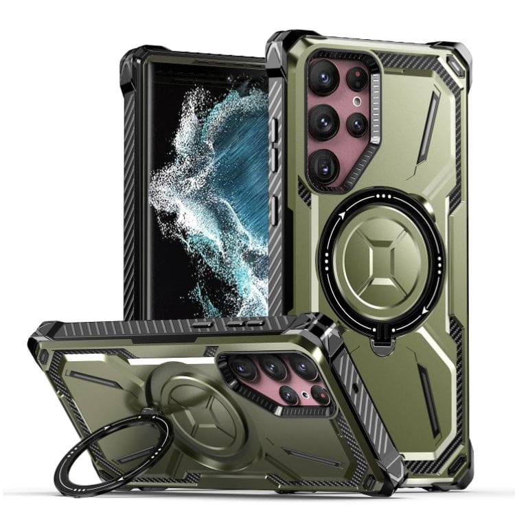 Samsung Galaxy S22 Ultra Hybrid 2 Piece Rugged Magsafe Ring Protective Cover - Image 8
