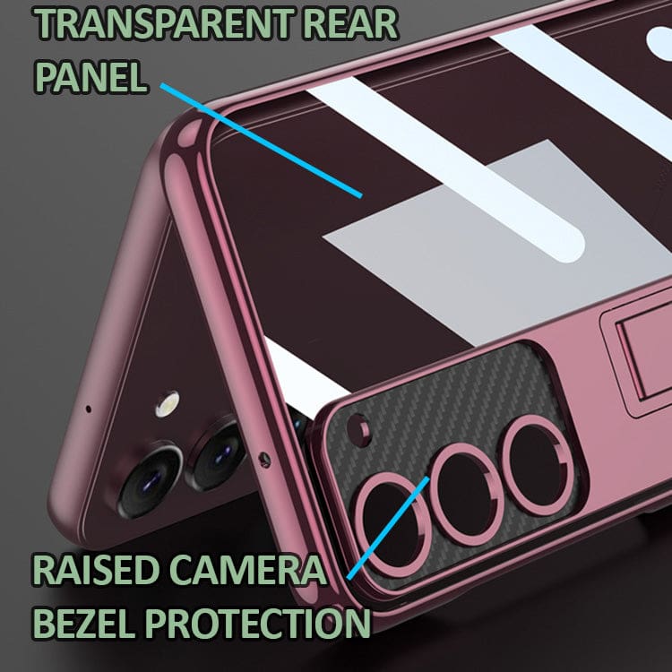 Samsung Galaxy S23 5G GKK Ultra-Thin Electroplated Cover with Stand - Image 2