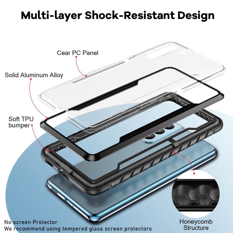 Samsung Galaxy S23 5G Thunder Series Aluminium Frame, TPU Cushioned Inner, Clear PC Back Cover - Image 2