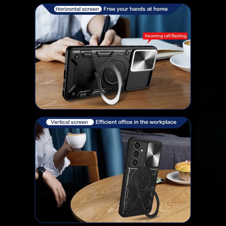 Samsung Galaxy S23 FE Camera Shield Cover with Metal Ring/Stand - Image 4