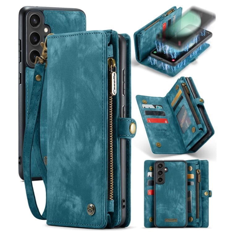 Samsung Galaxy S23 FE CaseMe 008 2-In-1 Wallet with Detachable Cover, 8 Card Slots + Zip Pocket