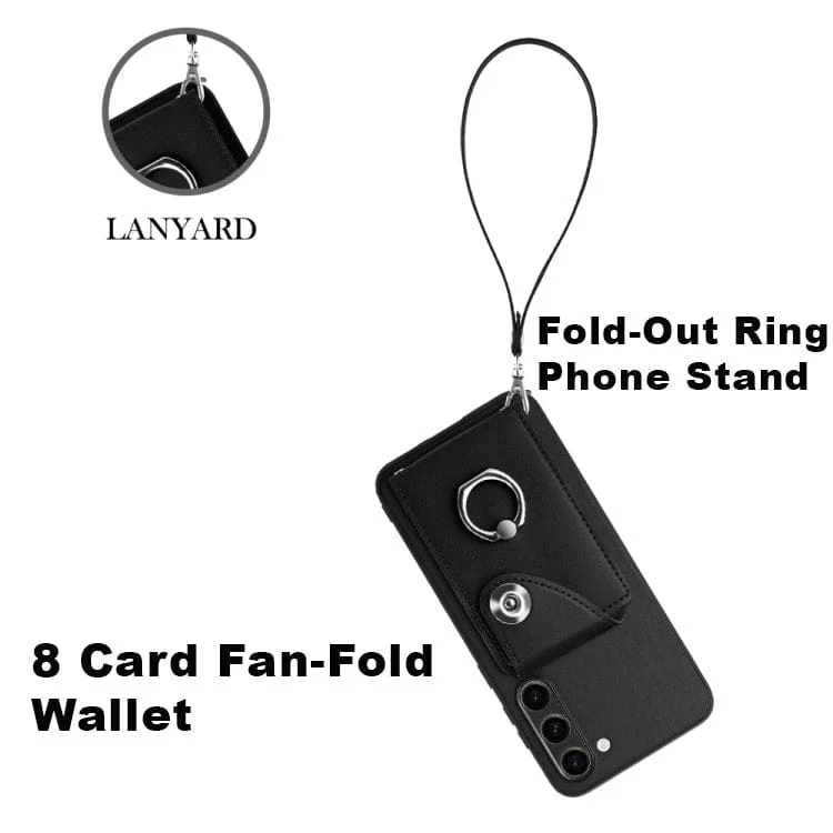 Samsung Galaxy S23+ Rear 8 Card Wallet Cover with Ring/Stand - Image 3