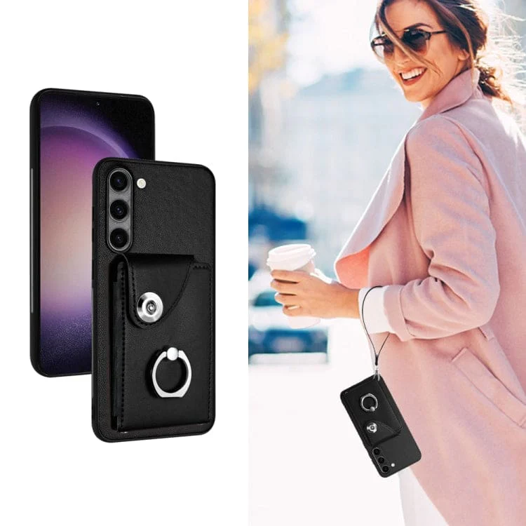 Samsung Galaxy S23+ Rear 8 Card Wallet Cover with Ring/Stand - Image 5