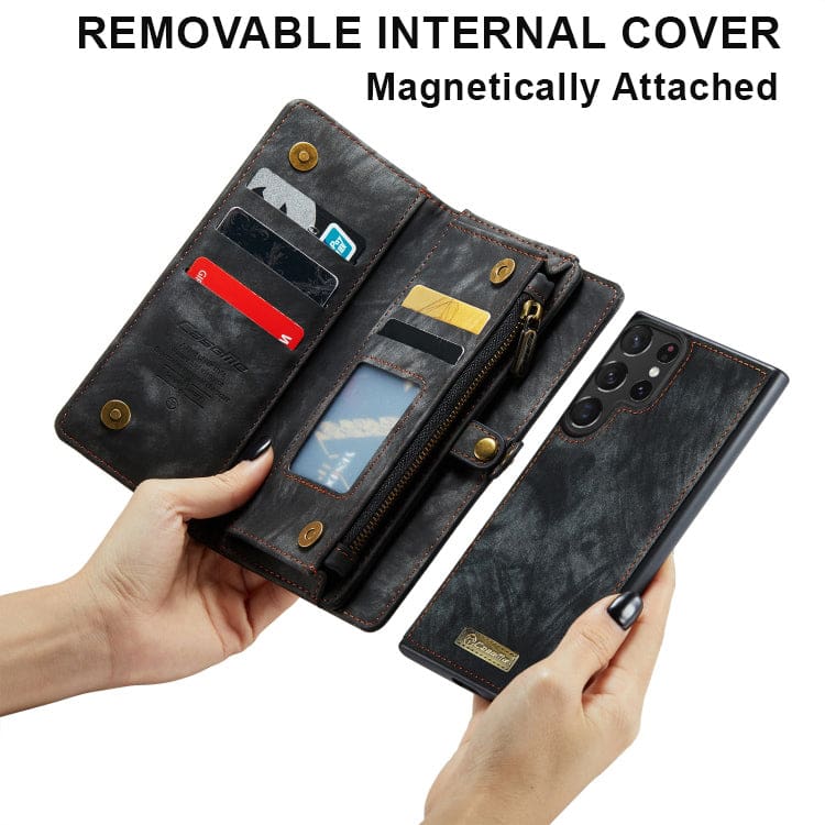 Samsung Galaxy S23 Ultra 5G CaseMe 008 2-In-1 Wallet with Detachable Cover, 8 Card Slots + Zip Pocket - Image 5