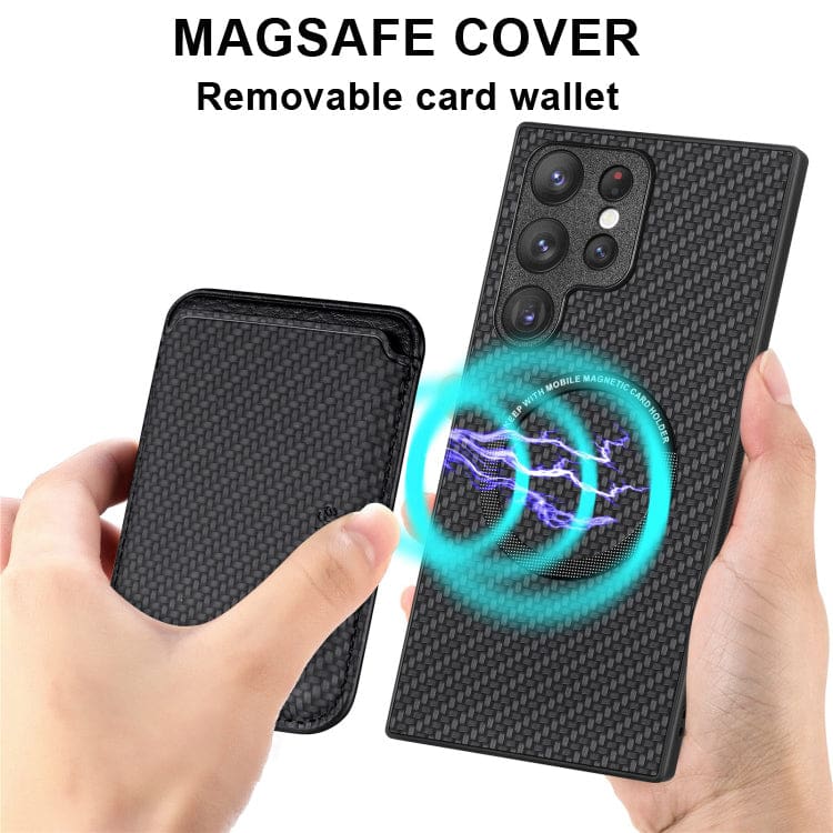 Samsung Galaxy S23 Ultra Carbon Magsafe Cover with Removable Card Wallet - Image 3