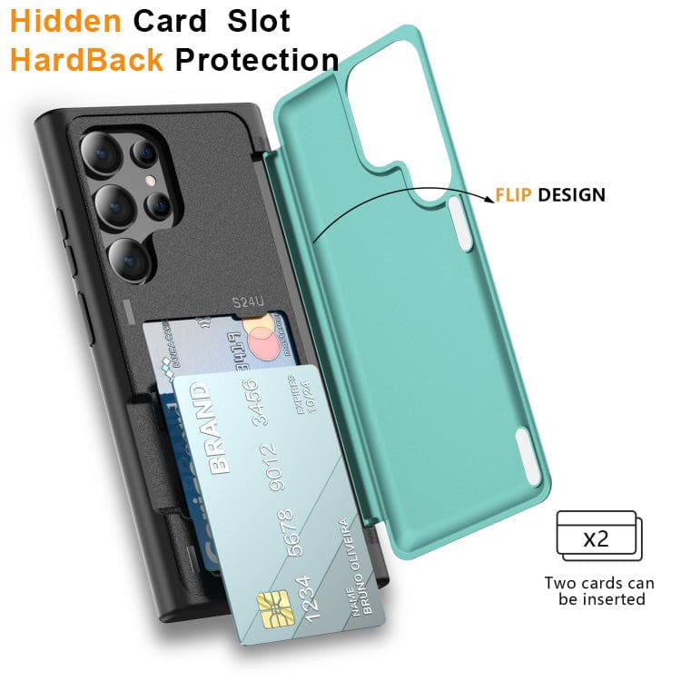 Samsung Galaxy S23 Ultra HardCase Card Holder Flip Cover - Image 5