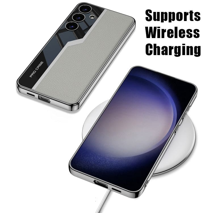 Samsung Galaxy S24+ 5G GKK Rigid Leather Electroplated Cover - Image 6
