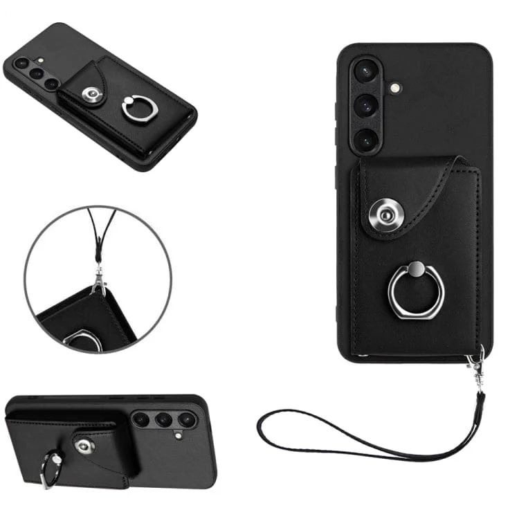 Samsung Galaxy S24 8 Card Rear Wallet Cover with Ring/Stand