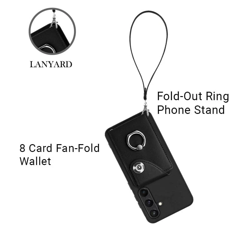 Samsung Galaxy S24 8 Card Rear Wallet Cover with Ring/Stand - Image 3