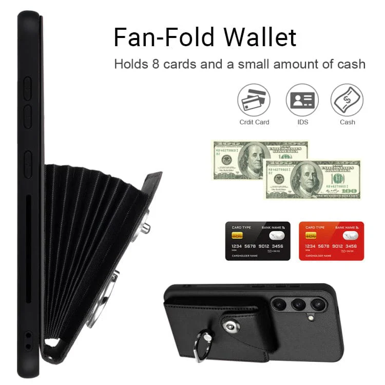 Samsung Galaxy S24 8 Card Rear Wallet Cover with Ring/Stand - Image 4