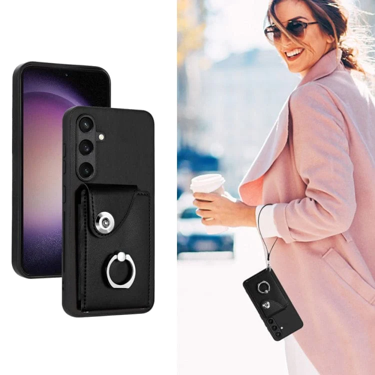 Samsung Galaxy S24 8 Card Rear Wallet Cover with Ring/Stand - Image 5