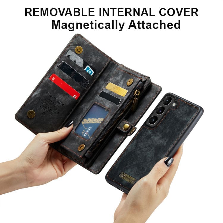 Samsung Galaxy S24 FE CaseMe 008 2-In-1 Wallet with Detachable Cover, 8 Card Slots + Zip Pocket - Image 2