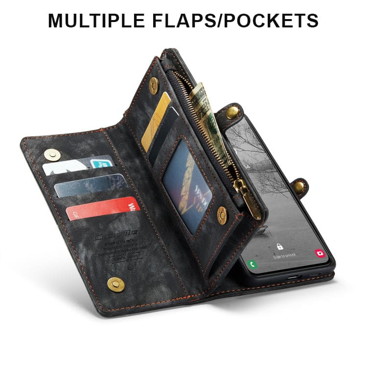 Samsung Galaxy S24 FE CaseMe 008 2-In-1 Wallet with Detachable Cover, 8 Card Slots + Zip Pocket - Image 3
