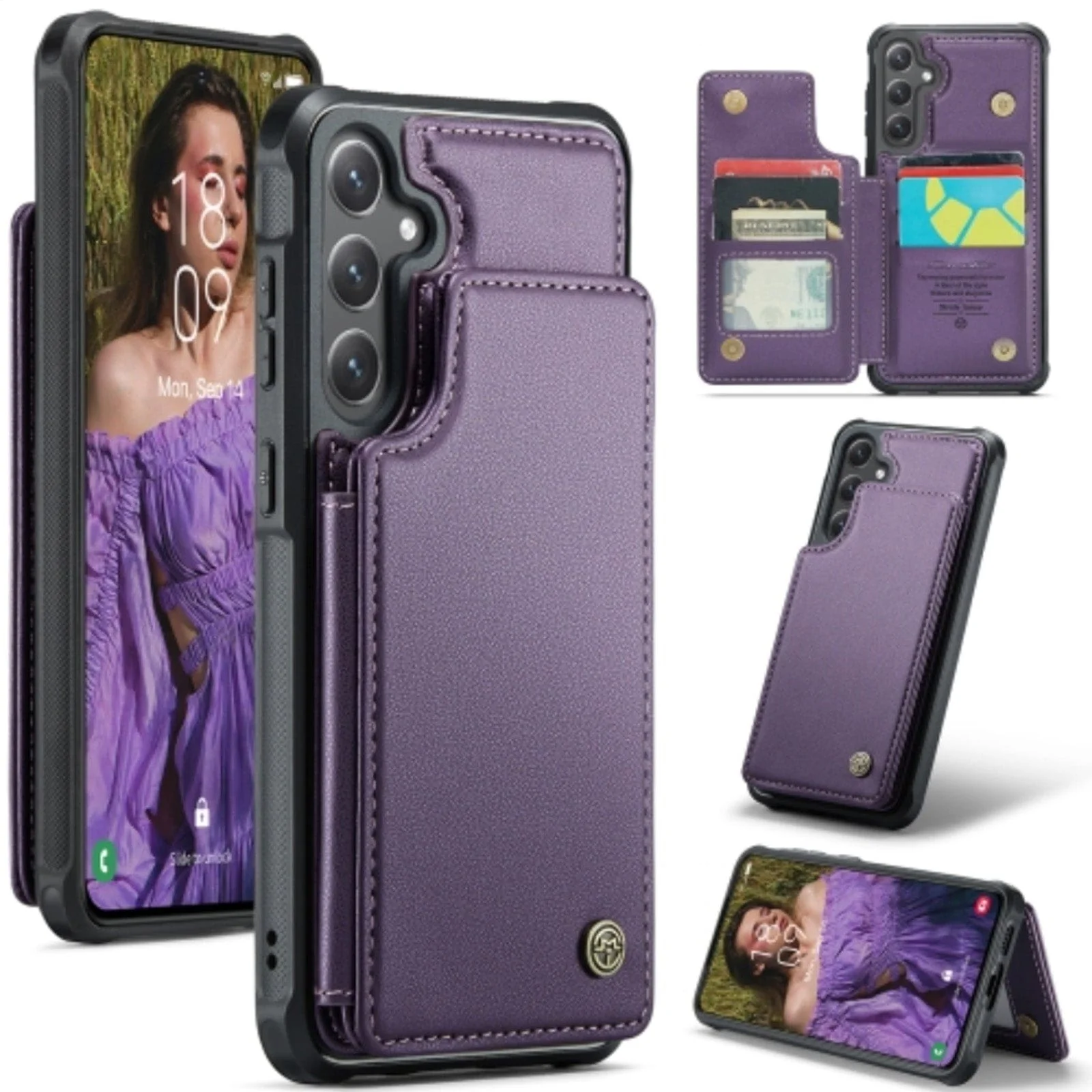 Samsung Galaxy S24+ / S25+ CaseMe C22 Rear Wallet Cover with Card Slots - Image 8