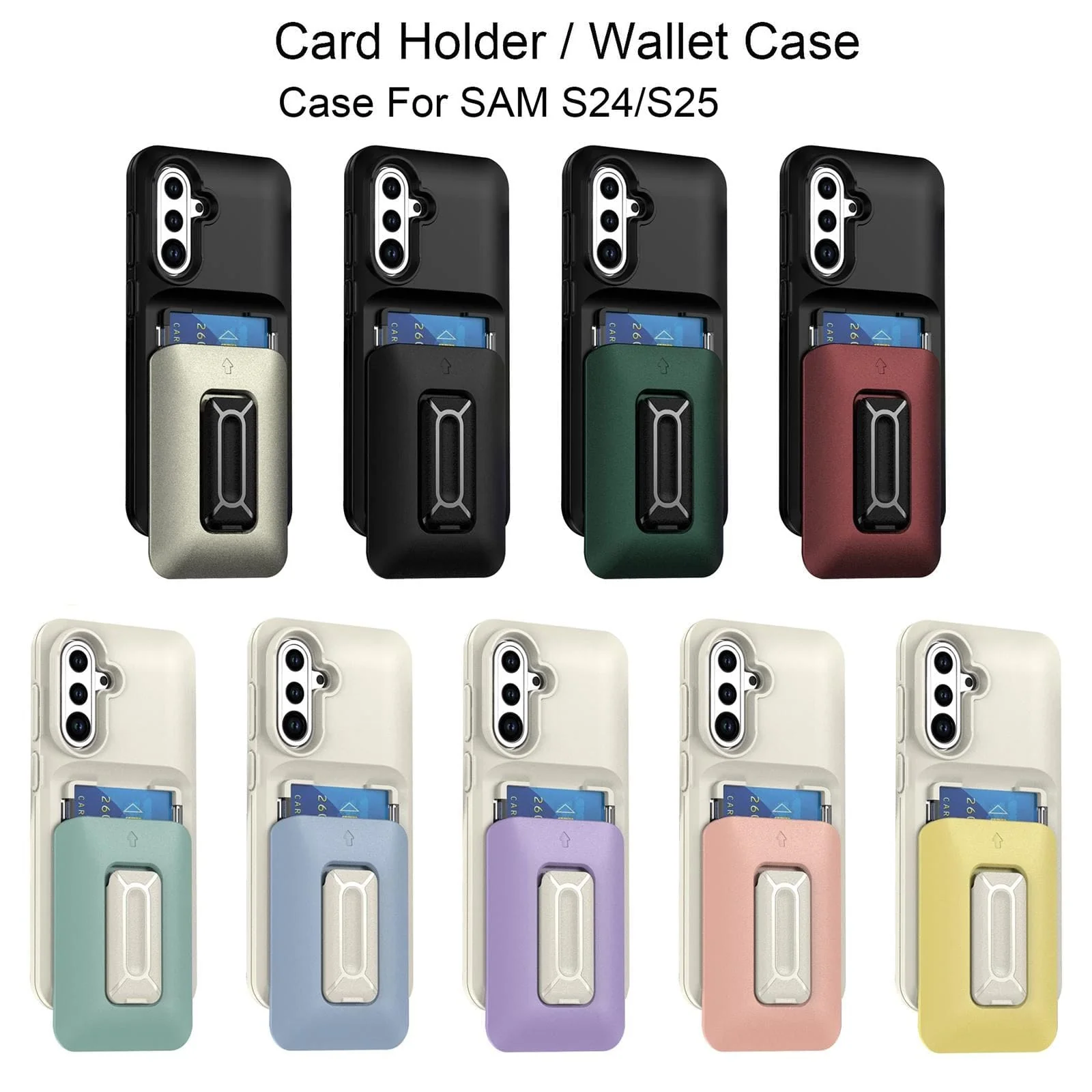 Samsung Galaxy S24 / S25 HardCase Card Holder With Kickstand - Image 5